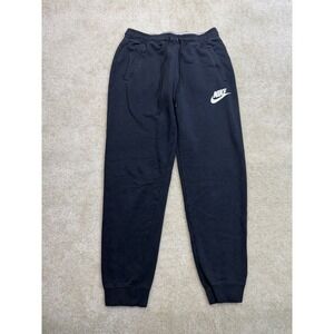 Nike Sweatpants Mens Medium Black White Swoosh Drawstrings Lightweight Active
